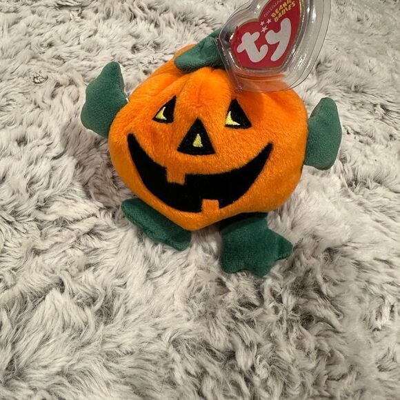 TY  beanie babies pumpkin plush-Tricky - Picture 3 of 3